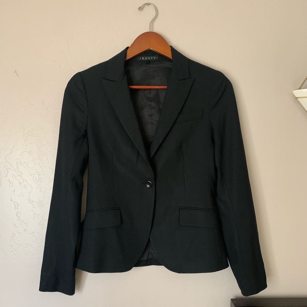 Theory wool single button blazer